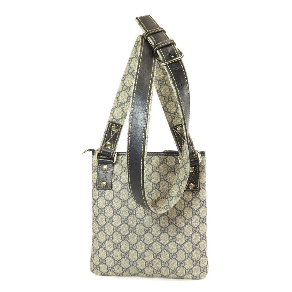Gucci GG Supreme Web Sherry Line Shoulder Bag Brown